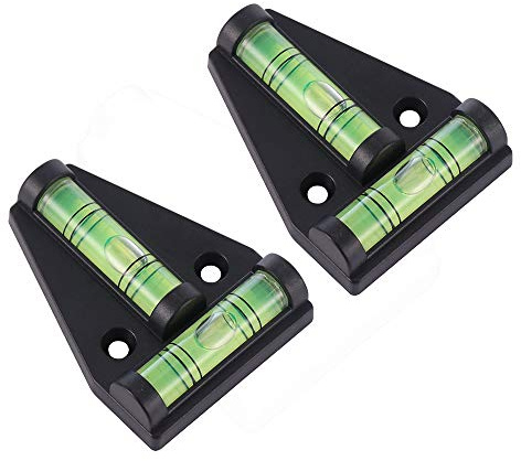 2pcs Mini Spirit Level Shatterproof Waterproof Two Ways Measurement Instrument T-Type Level Bubble Level for RV Furniture Camera