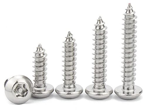 10X M2.9 M3.5 M3.9 M4.2 M4.8M6.3 304 A2-70Edelstahl Sechslappiger Torx-Flachrundkopf mit Pin-Sicherheit Selbstschneidende Holzschraube-M2.9,32mm