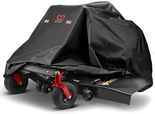 Zero-Turn Lawn Mower Cover, Riding Lawn Mower Covers Waterproof Heavy Duty 600D Oxford Zero-Turn Cover for Cub Cadet Bad Boy Toro John Deere Craftsman Gravely Universal Tractor Cover Up to 60 Decks