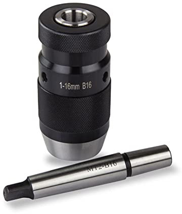 ICAMAS Portabrocas de Ajuste automático MT2 B16, Torno MK2, fresadoras, Rango de Abrazadera, 1-16mm B16, portabrocas sin Llave, autoapriete (Size : MTA2-B16 (1-13))