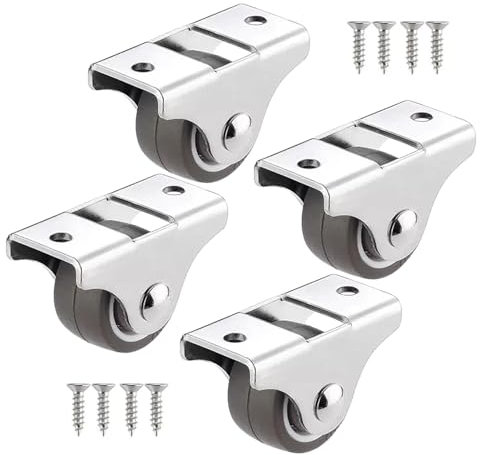 Kleine Rollen Feststehend,Rollen Für Möbel 25mm 32mm 38mm 50mm Schwerlastrollen,Geräuscharme Gummiräder,Diy Ersatz Möbelrollen,Transportrollen,4 Stück,32mm(1.26in)