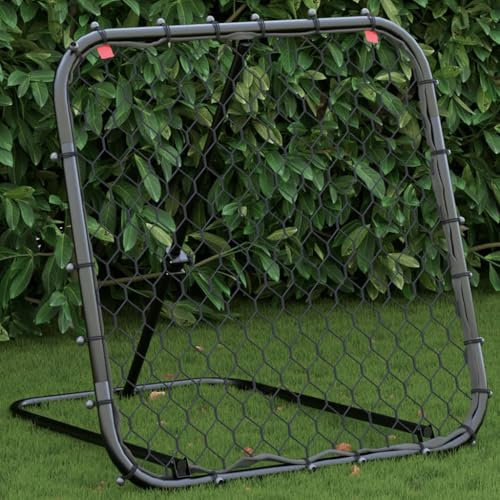 Heimartikel, Fußball-Rebounder, verstellbar, schwarz, 84 x 73 x 60-80 cm, Stahl, Anzugmöbel