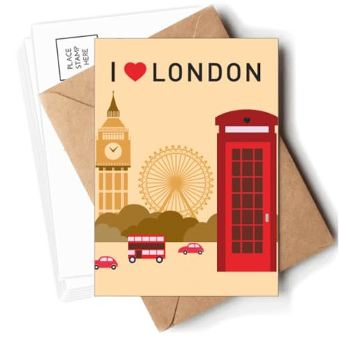 Postkarten mit Aufschrift I Love London, UK-Flagge, Briefkarten, Umschläge, blanko, Notizkarten, Versand
