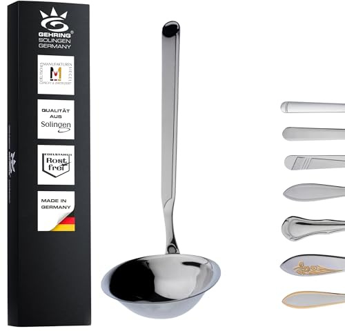 Gehring Solingen Point Soup Ladle, Soup Ladle Made of 18/10 Stainless Steel, Sauce Ladle, Dishwasher Safe, Made in Germany