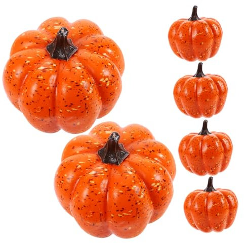 Zerodeko 1 Satz Halloween Liefert Halloween Figuren -Figuren Kürbisdeko Zierkürbisse Mini-Schaum-kürbisse Kürbiskostüm Kürbis Für - Dekorativer Kürbis 6 Stück