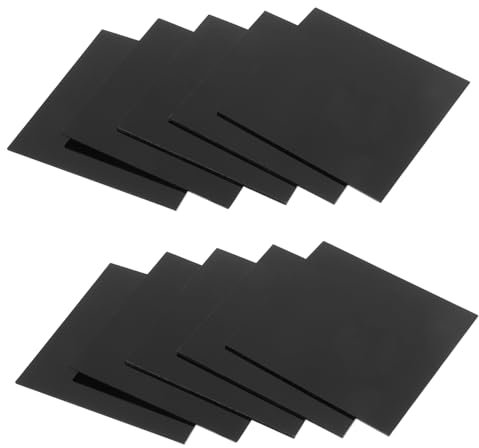 Cabilock 10 Pièces Plaques Acryliques Noires pour DIY Épaisseur Parfaites pour Peinture Créations Artisanales