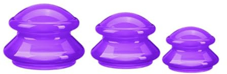KiBcsLic 3 Piezas Cupping Set Copa de Silicona Succión Profesional para Masaje Terapéutico Ventosa Relajante para Músculos Copa de Masaje Multiuso Material Res, Violeta