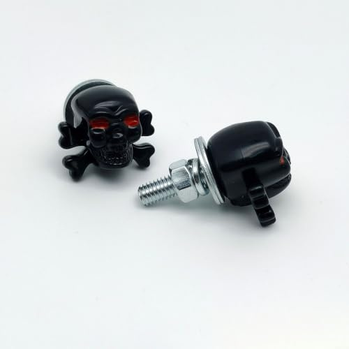 Bottoni Targa Decorativi Osso M6 Kit Rivetti per Targa Auto per per moto in Acciaio e ABS(black)