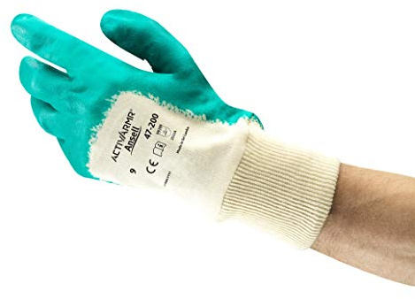 Ansell ActivArmr 47-200 Guanti da Lavoro per Impieghi Gravosi, Resistenza al Taglio e all'Olio, Rivestimento in Nitrile senza Silicone, Taglia XS (12 Paia)