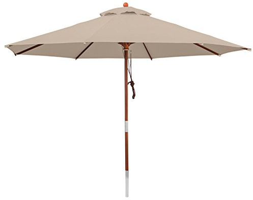 anndora® Sonnenschirm Gartenschirm 3 m rund wasserabweisend - mit Winddach Dark Natural
