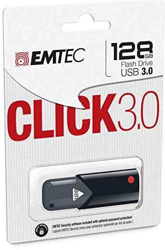 Emtec ECMMD128GB103 - Memoria USB 3.0 Click 128 GB Negro y Gris