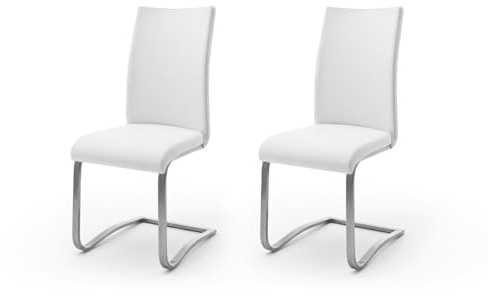 möbelando Esszimmerstuhl >Muvo II< (2er Set) in cremeweiß - 43x103x52 (BxHxT)