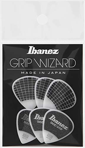 IBANEZ Grip Wizard Series Sand Grip Flat Pick - weiß 6 Stück (PPA16HSG-WH)