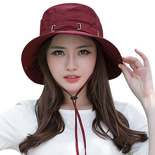 ITODA Sonnenhut Unisex Buschhut für Damen Herren Anglerhut UV Schutz Fischerhut Schnell Trocknend Safarihut Outdoor Sonnenmütze mit Kinnband Faltbarer Wanderhut Hut für Camping Reise Wandern