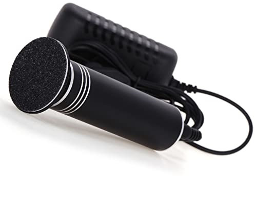 Elektrische Hornhautentferner Einstellbare Geschwindigkeit Professionelles Pediküre Fußfeile mit Austauschbaren Fußfeilen für Tote Harte Rissige Haut, mit 60 Stück Ersatz Schleifkissen (Schwarz)