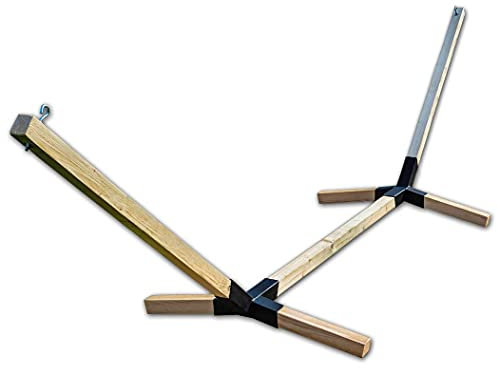 Megaastore Hängemattengestell aus Buchenholz bis zu 90kg | Maße: Länge: 320cm - Höhe: 80cm - Breite unten: 130cm