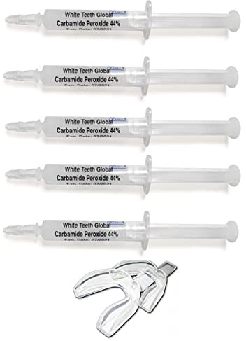 Teeth Whitening Gel Syringe Dispensers 44% Carbamide Peroxide, Tooth Bleaching Gel Multiple Quantities Available and Size Available (10 ml, 5), Mouth Trays Included