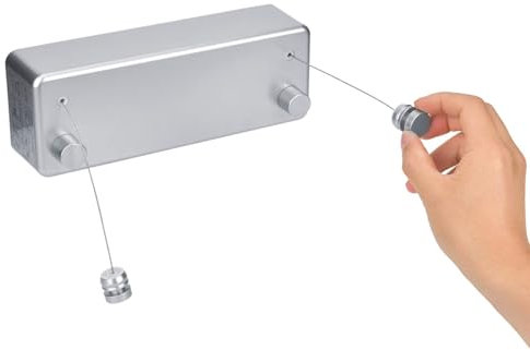 Ausziehbare Wäscheleine für den Innenbereich mit 2 Stück 4 Meter Seil, 15 kg Hohe Belastbarkeit Teleskop Wandtrockner Einziehbare Wandmontiert Waescheleine Wandwäschetrockner für Innen Balkon