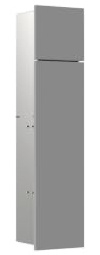 EMCO ASIS PURE Unterputz Bad Schrank für Klobürste, Hochschrank & Badezimmerschrank mit Toilettenpapierhalter und Fach Diamantgrau (matt) 73 cm Unterputz Türanschlag links Papierführung unten