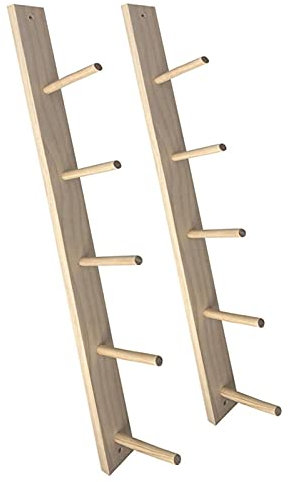 JLXJ Yogamatten Halter Holzlagerregal für Yogamatte & Schaumstoffrolle, 6-stufiger Displayhalter für Die Wandmontage, Vintage Holzrahmen, Befestigungsmaterial Im Lieferumfang Enthalten
