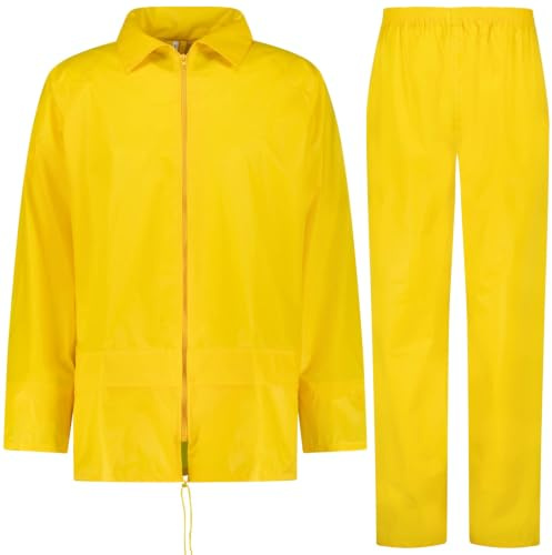 BWOLF Himalaya Unisex Traje de Lluvia Traje Impermeable hombre Traje Impermeable mujer chaqueta de lluvia + pantalones de lluvia, 2 bolsillos