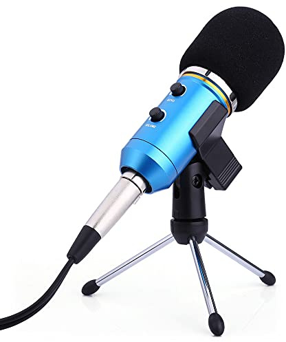 Kit microfono a condensatore USB Podcast PC microfono per Skype, radio, Youtube, podcast (blu)