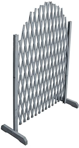 Wakects Valla de enrejado extensible, autoportante, rejilla para trepadoras de madera, valla extensible de madera para jardín, terraza diseño de 180 x 100 cm, gris