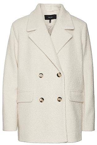 VERO MODA Vmsally Giacca Boos Cappotto Corto, Betulla, L Donna