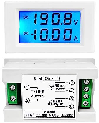FOUNCY DC voltímetro amperímetro medidor de detección Positiva y Negativa Pantalla Digital LCD D85-3050 Fuente de alimentación AC220V 1 Uds (Size : 0-19.99V 1.999A)