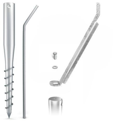 Maxerio 60 cm 3er Storm-Set (Sturmanker) Schraubfundament + Zubehör; Durchmesser 60 x 2; M12