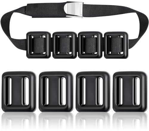 Tellegloww 4 Stück 0,5 kg Tauchgewichte, Gürtel für Tauchen, beschichtete Tauchgewichte, Nylon, Tauchgürtel mit Metall-Schnellverschluss-Schnalle für freies Tauchen, Speerangeln