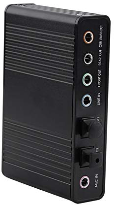 Acouto Externe Soundkarte 5.1 6 Canaux Carte Son USB Externe Numérique Spdif Sortie Adaptateur pour Pc Carte Son Externe Noir