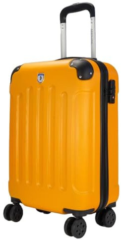 UTTAM 20 Inch Lightweight Cabin Bag - Carry On Suitcase, ABS, Water Resistant & Locking System - Easyjet Overhead (56x23x38cm) (Orange)