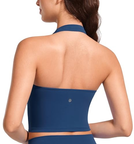CRZ YOGA Mujeres Butterluxe Cabestro Palangres Sostén Deportivo Acolchado Yoga Cultivo Tanque Tops Marfil FRANCÉS 42