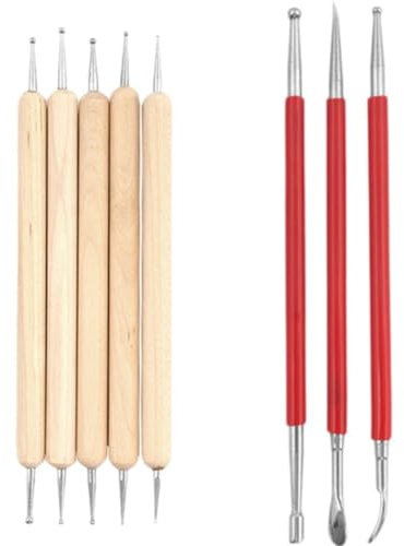 8 Pezzi Strumenti per Modellare L'argilla Set Modellazione Strumento per Intaglio Goffratura Intaglio Lama Pressa Strumento Kit di Strumenti per Intaglio Strumenti per Scultura