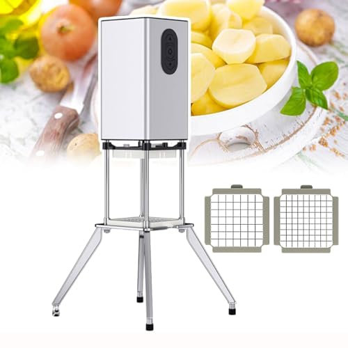 Coupe-frites électrique, coupe-frites vertical avec lame de 1/2 et 3/8 pouces, trancheuse de pommes de terre automatique professionnelle commerciale et domestique, hachoir à légumes électrique