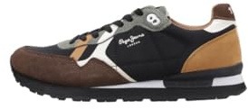 Pepe Jeans Zapatillas Deportivas Brit Prints M para Hombre, Marrón Oscuro, 7 UK