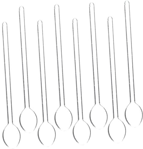 VINTORKY 8 Pezzi Cucchiaini in Vetro Trasparenti Per Bevande Calde, Tè e Dessert Per Mescolare Espresso Cucchiai Moderni e Eleganti Per Uso Quotidiano e Feste