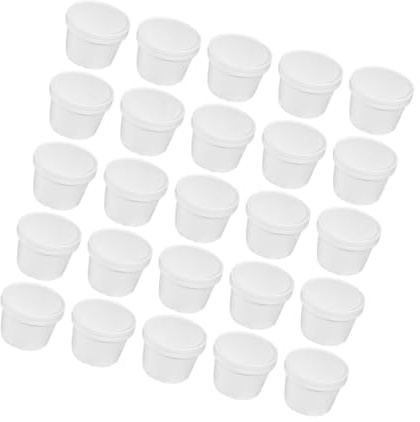 Ciieeo Cajas Desechables para Helado de 8 Oz Tapa, 25 Piezas | Cuencos de Papel Blanco, Portátiles y Multifuncionales, para Uso Personal y Actividades Familiares