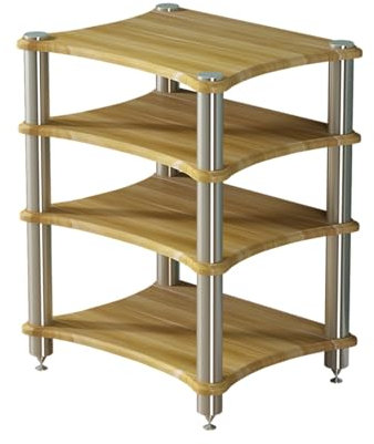 ASumPio 4-Stufiger Audio-Rack-Medienständer, Audio-/Videokomponentenschrank Mit Holzregal, Gaming-Tv-Ständer Und Stereo-Rack-Audioturm 23,6 X 18,9 X 33,5 Zoll,