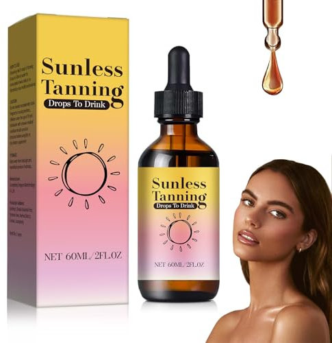 Clawrex Gocce abbronzanti liquide, 60 ml, Acceleratore abbronzante Sunless Tanning Drops per aumento naturale della melanina, solarium autoabbronzante viso e corpo, abbronzatura a lunga durata