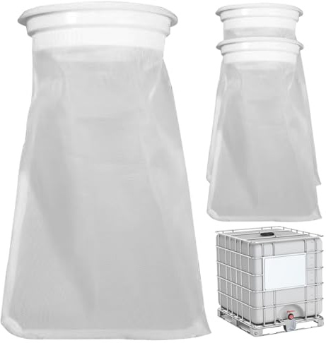 Pesoncarl IBC Tote Filter 3Pcs 5.3 x 250mm IBC Lid Filter Fine Mesh Rain Barrel Nylon Washable Reusable Replacement Rain Water, Water Butts Barrels
