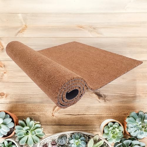 Carpido Zerbino in cocco antiscivolo - 50 x 100 cm naturale 24mm - Fibra naturale sostenibile per esterni coperti - 100% cocco - Tappetino per ingresso