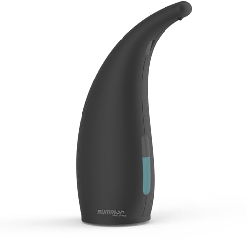Summon The Elves Automatic Sapone Senza Contatto Dispenser 300 ml Sensore Intelligent 4 Livelli, Impermeable IP65, Alimentato a Batteria, Adatto per Cucina, Bagno (Black)