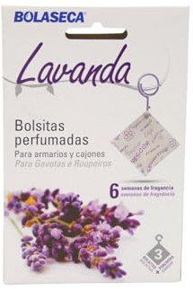 BricoLoco.com Ambientador Bolsas Perfumadas Lavanda 30 g. Pack 3 Saquitos + 3 Ganchos. Aroma Floral Intenso y Duradero Armarios, Cajones, Taquillas, Coche. Fragancia Natural hasta 6 Semanas (3)