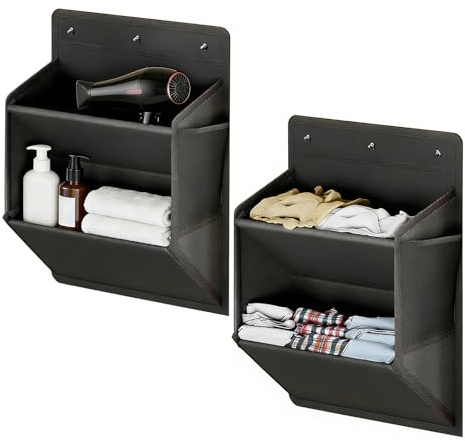 QUMENEY 2 pezzi organizer per scarpe per camper con nastro adesivo da appendere sopra la porta scarpiera pieghevole da appendere grandi tasche profonde armadio stretto salvaspazio organizer