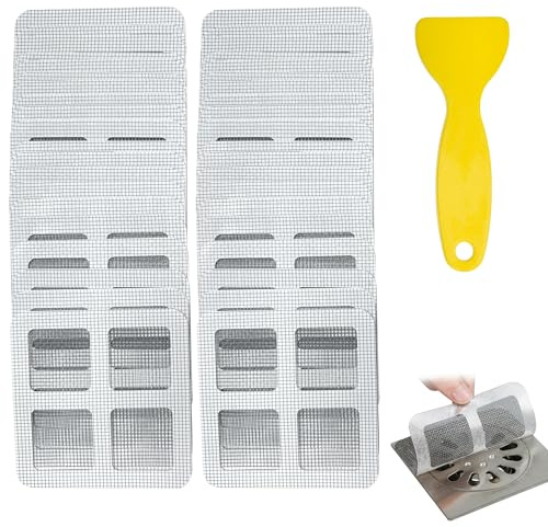 40 Stück Selbstklebende Abflusssiebe Haarfänger für Dusche & Küche | Starke Selbstklebung hält sicher auf glatten Keramikoberflächen, verhindert teure Rohrverstopfungen