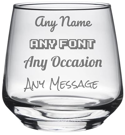 Always Looking Good Personalised Engraved Whiskey Tumbler Glass Whisky Lowball Tumbler Glasses Personalised Gifts for Men Birthday Christmas Anniversary Wedding Gift Personalise (Any Text, Tallo)