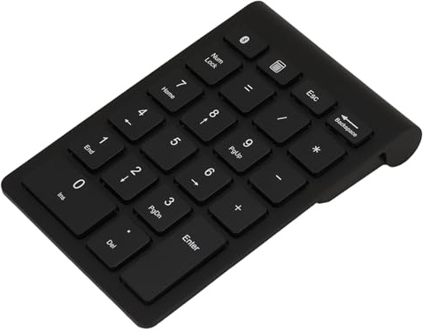 ERYUE Design Ergonomico, Sensazione Al Tatto più Confortevole, Tastierino Numerico Ultrasottile Wireless a 22 Tasti con 5.0, Supporta, Mac OS, Fino a 80 Ore di Utilizzo (Nera)