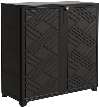 Mrosaa Storage Box Outdoor Caninet,Resin Indoor Storage Box Waterproof Outdoor Storage Cabinets for Patio/Garden/Backyard